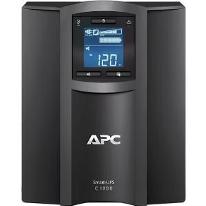 APC Smart-UPS C, Line Interactive, 1000VA, Tower, 120V, 8x NEMA 5-15R outlets